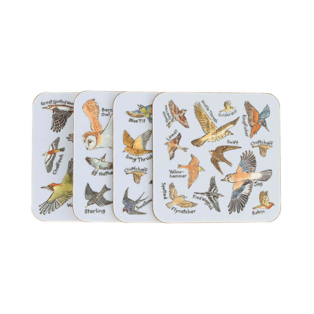 Picturemap British Birds Set of 4 Coasters